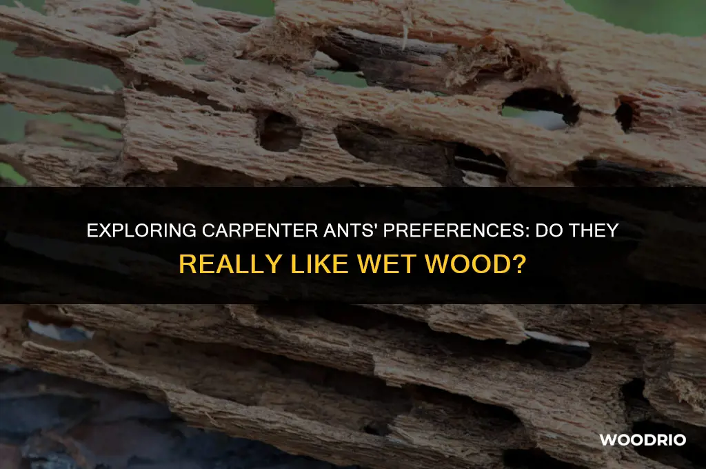 do carpenter ants like wet wood
