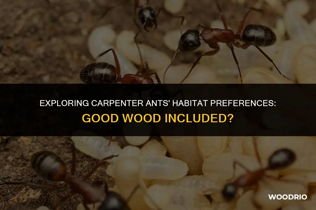 do carpenter ants live in good wood