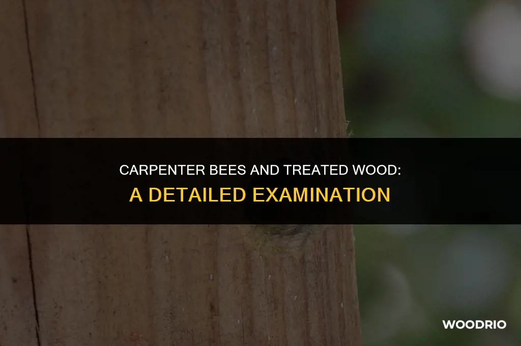 do carpenter bees bore into treated wood