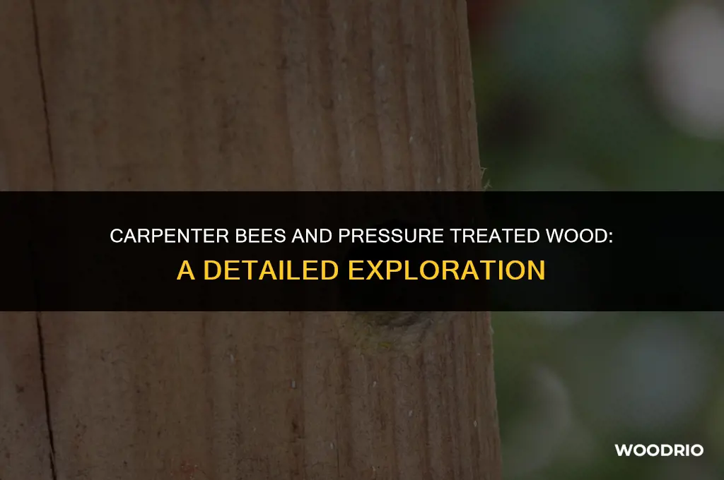 do carpenter bees drill into pressure treated wood