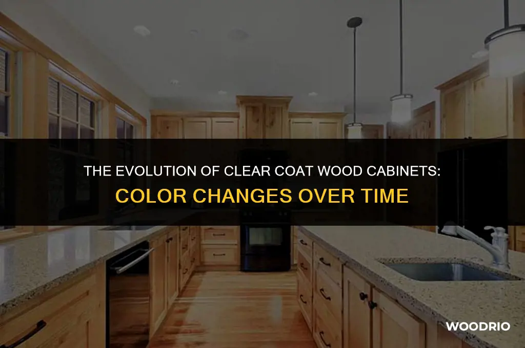do clear coat wood cabinets change color over time