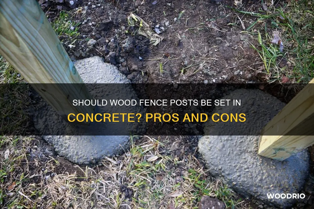 do wood fence posts need to be set in concrete