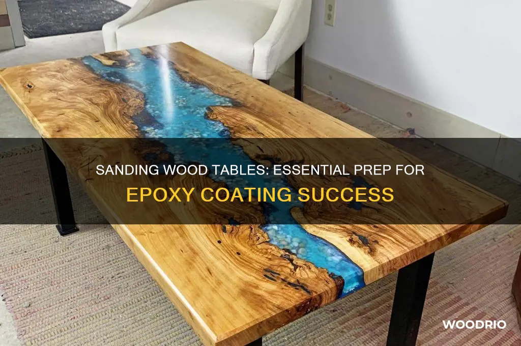 do wood tables need to be sanded before epoxy coating