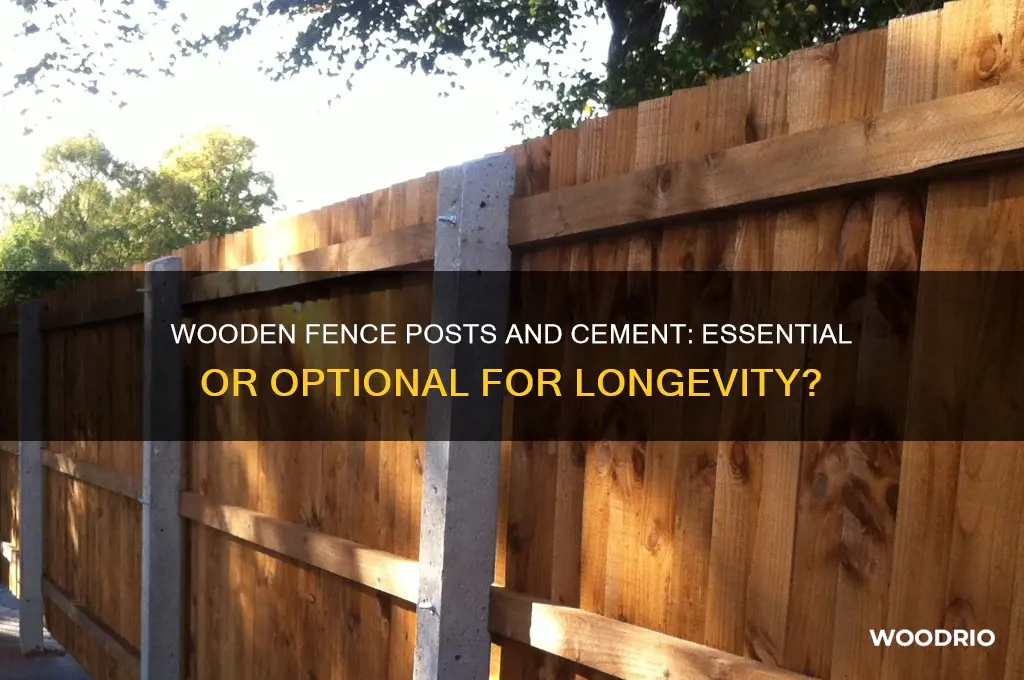 do wooden fence posts need cement