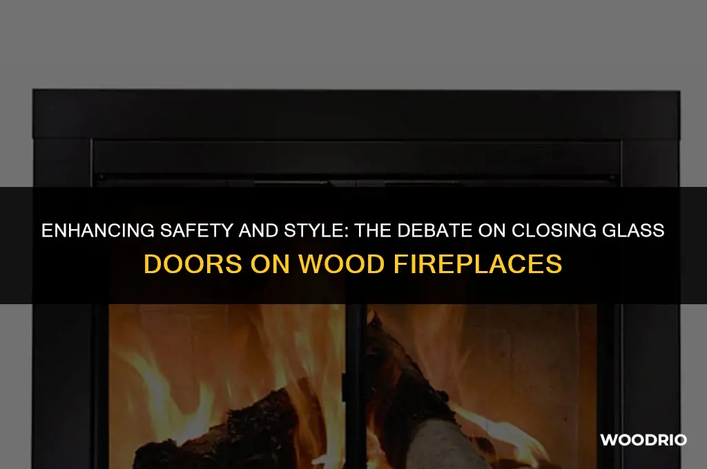 do you close glass doors on wood fireplace