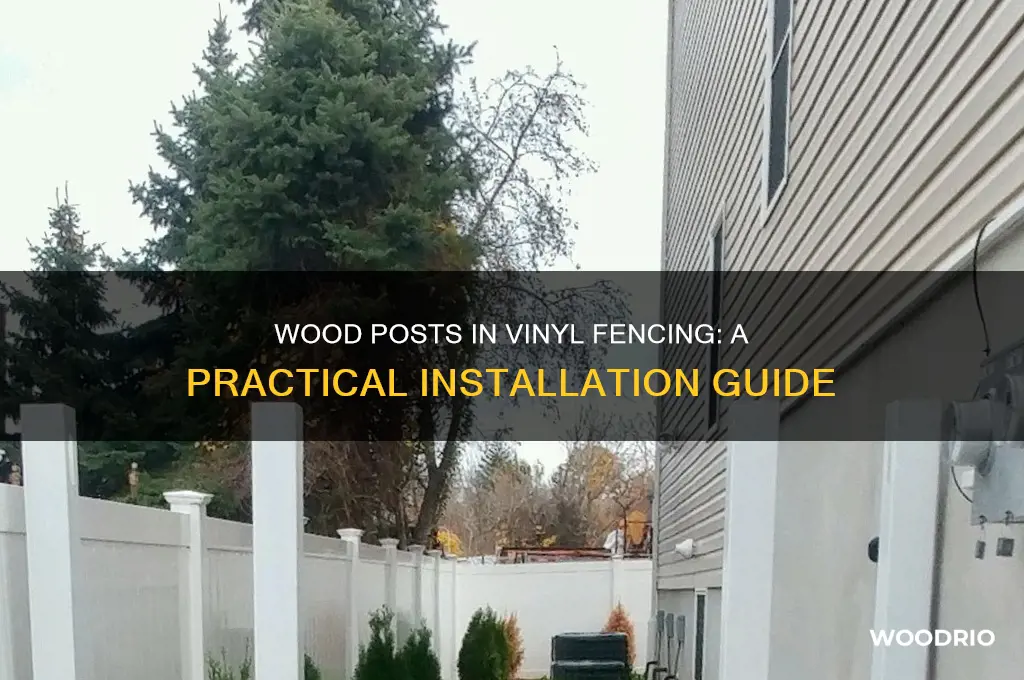 do you put a wood post in vinyl fencing
