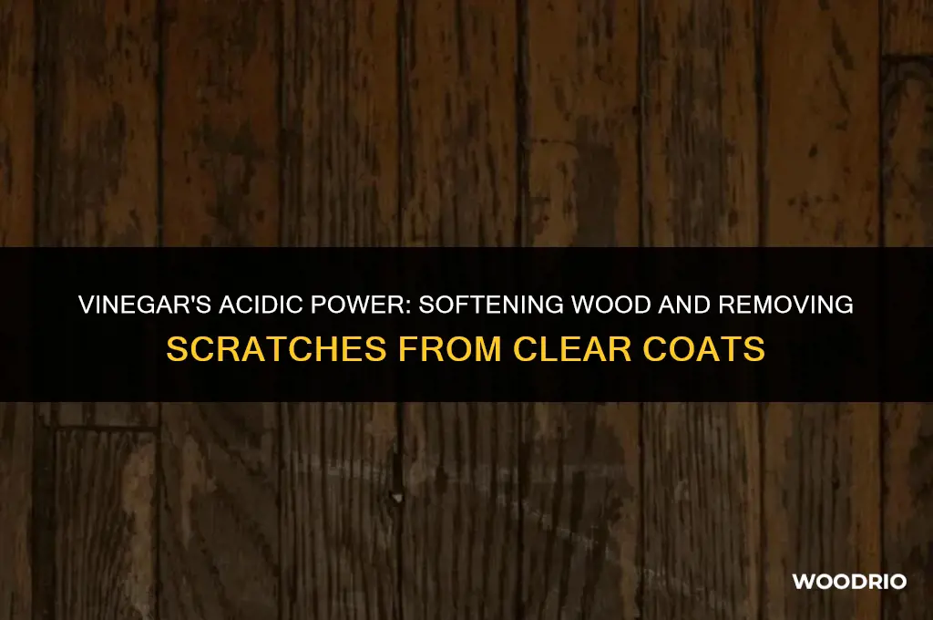 does acid in vinegar soften wood clear coat remove scratches