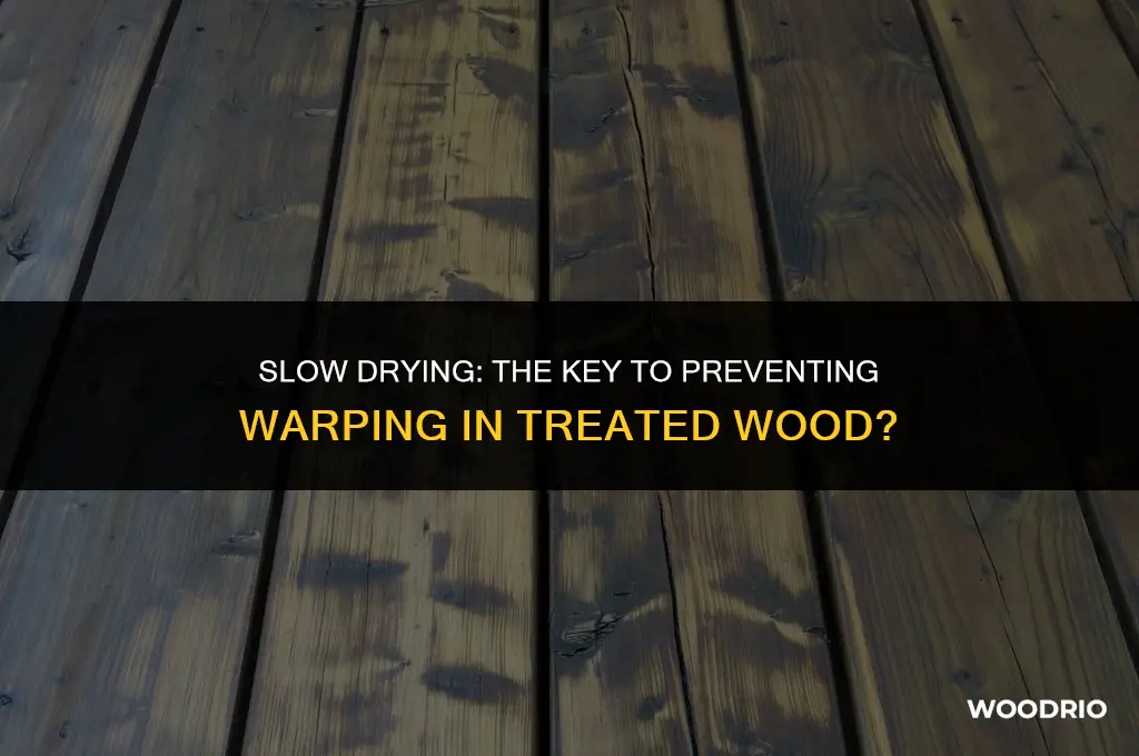 does allowing treated wood to dry slower prevent warping