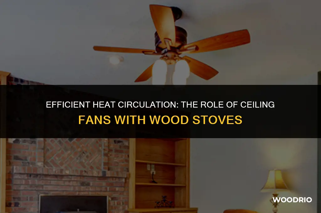 does ceiling fan help circulate heat from wood stove