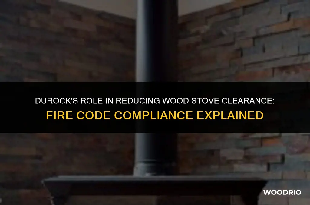 does durock meet fire code wood stove clearance reduction
