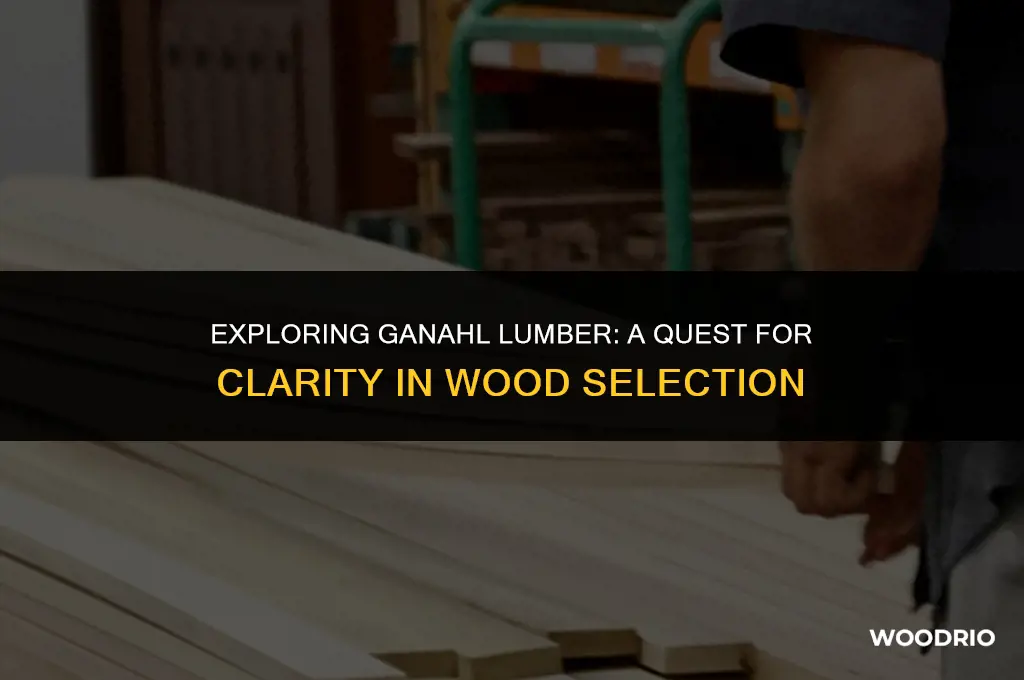 does ganahl lumber have clear wood