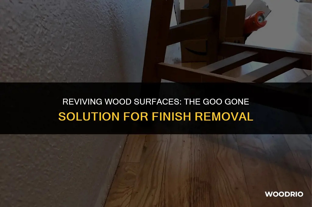 does goo gone remove wood finish