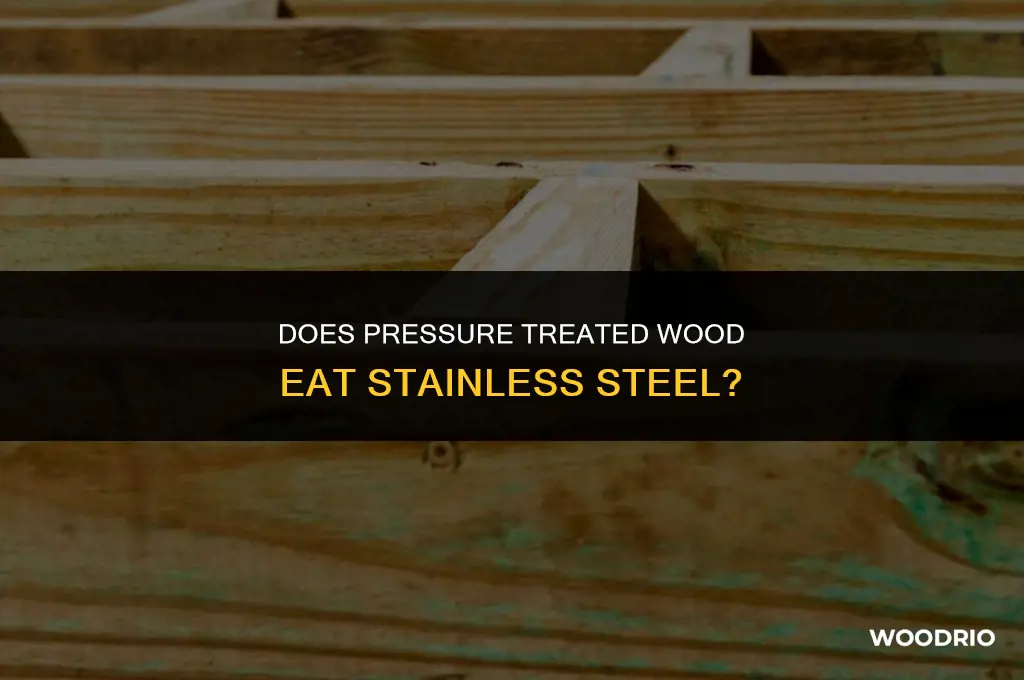 does pressure treated wood eat stailless steel