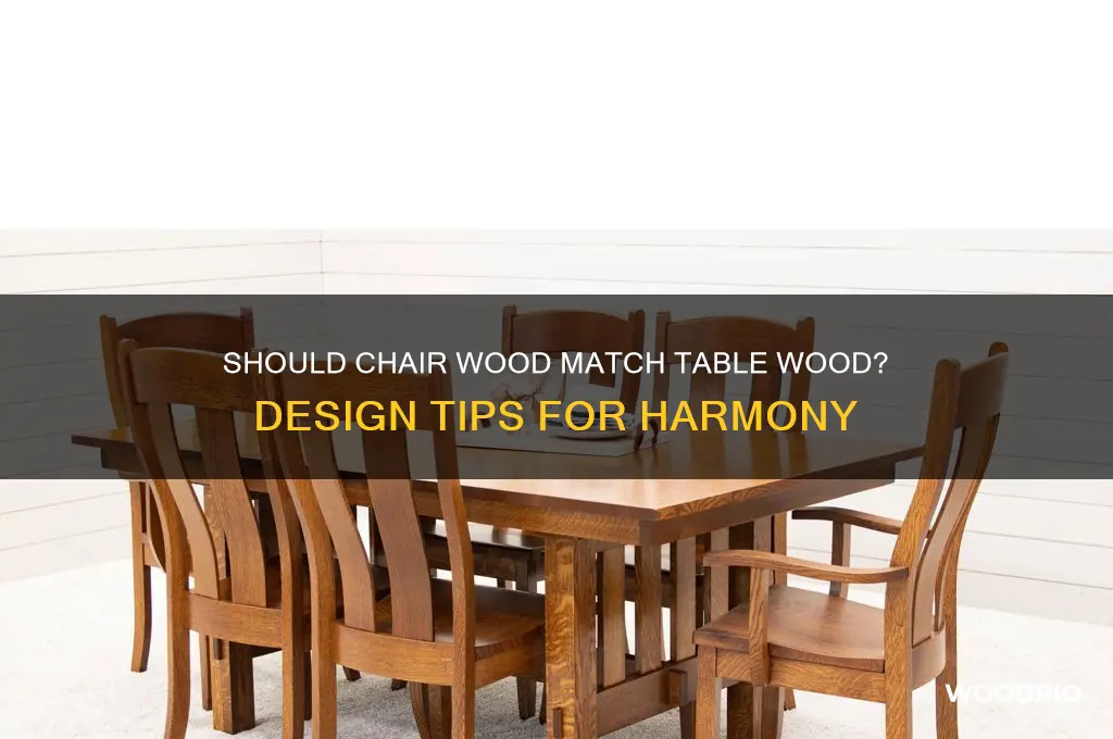 does the wood of chairs need to match table