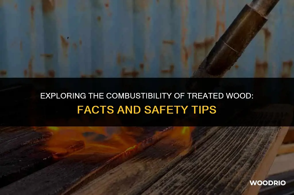 does treated wood burn