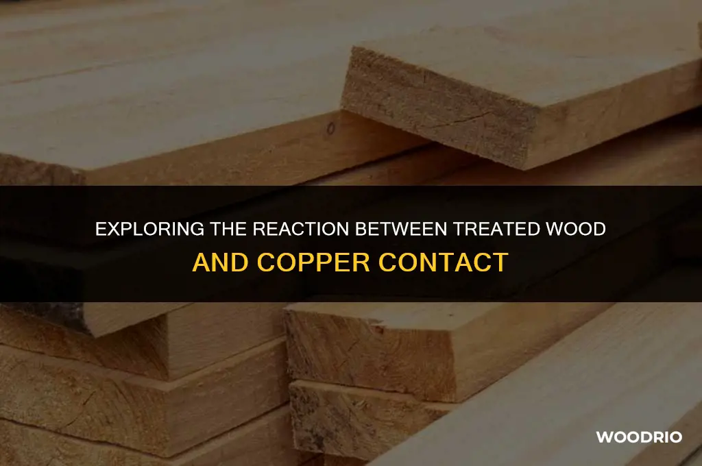 does treated wood react with copper if they touch