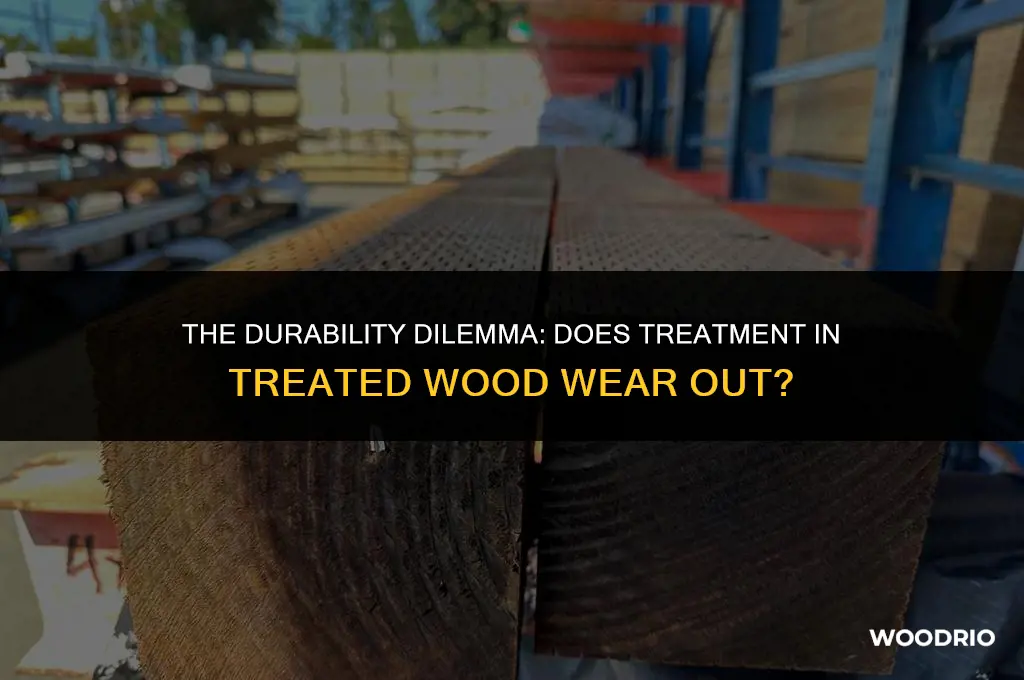 does treatment in treated wood wear out