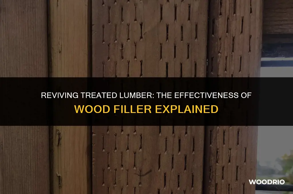 does wood filler work on treated lumber