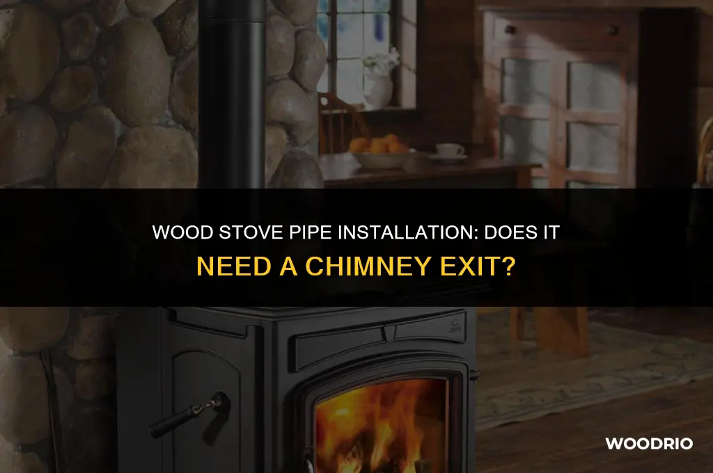 does wood stove pipe have to exit chimney