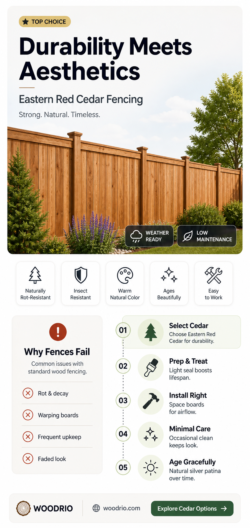 are eastern red cedat wood good for fencing