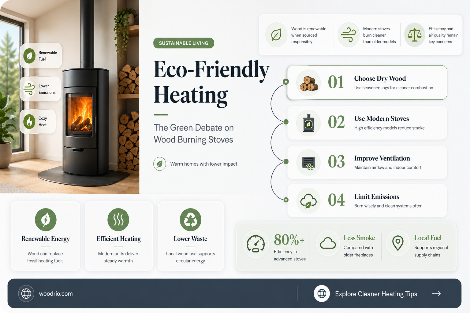 are wood burning stoves green