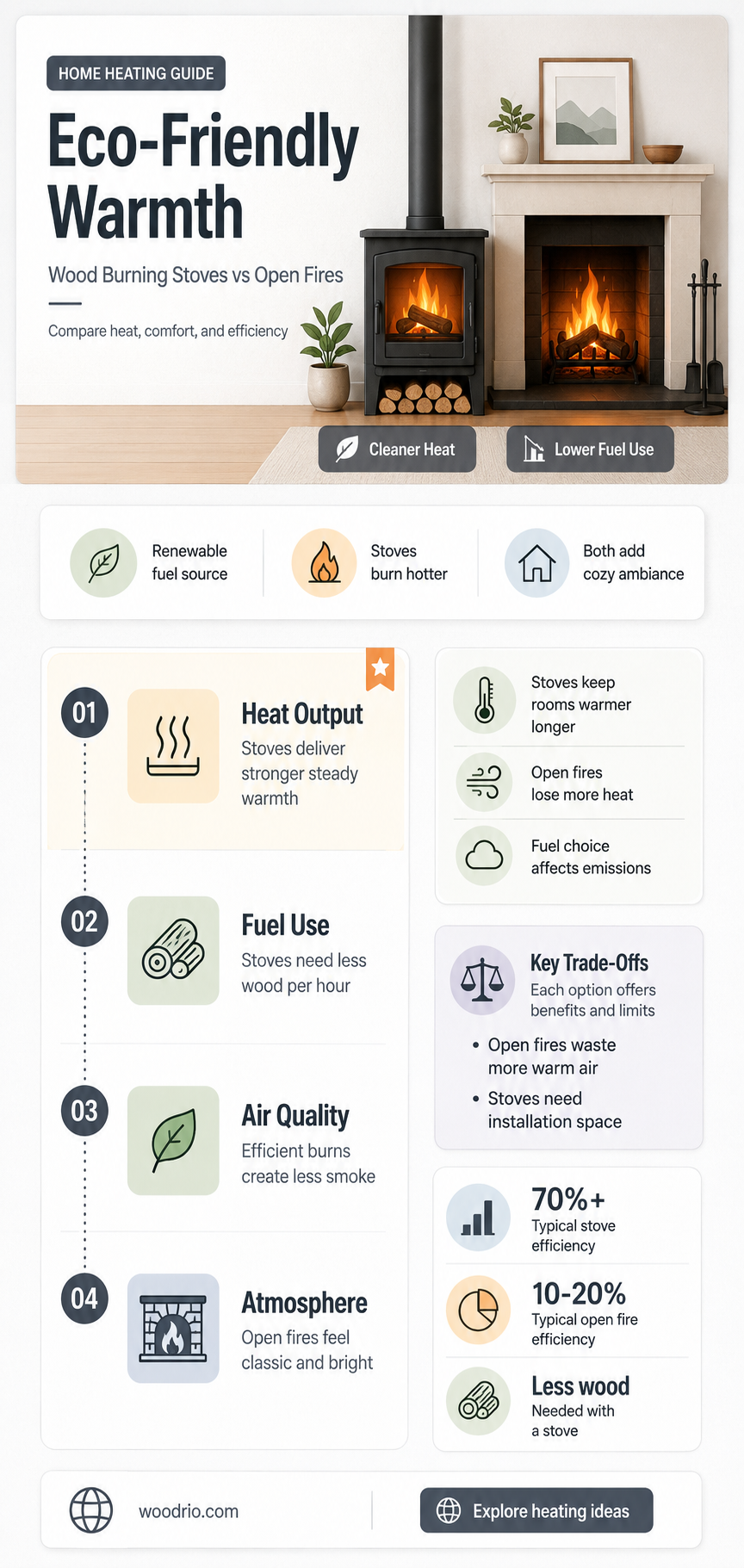 are wood burning stoves better than open fires