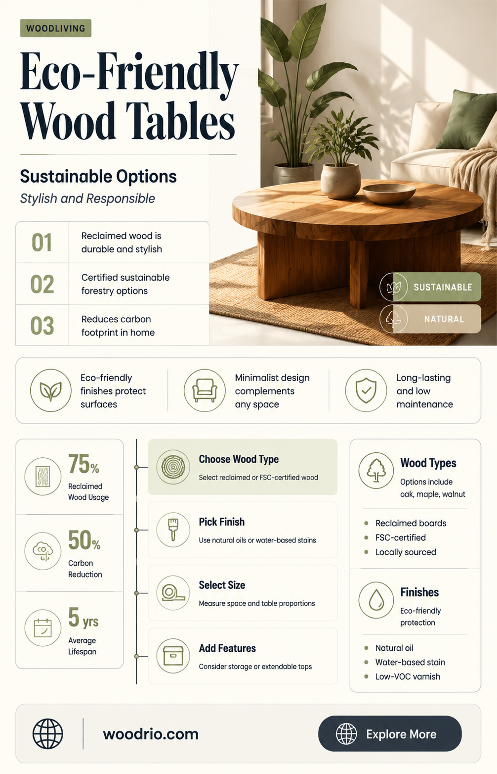 are there any eco-friendly options for wood coffee tables