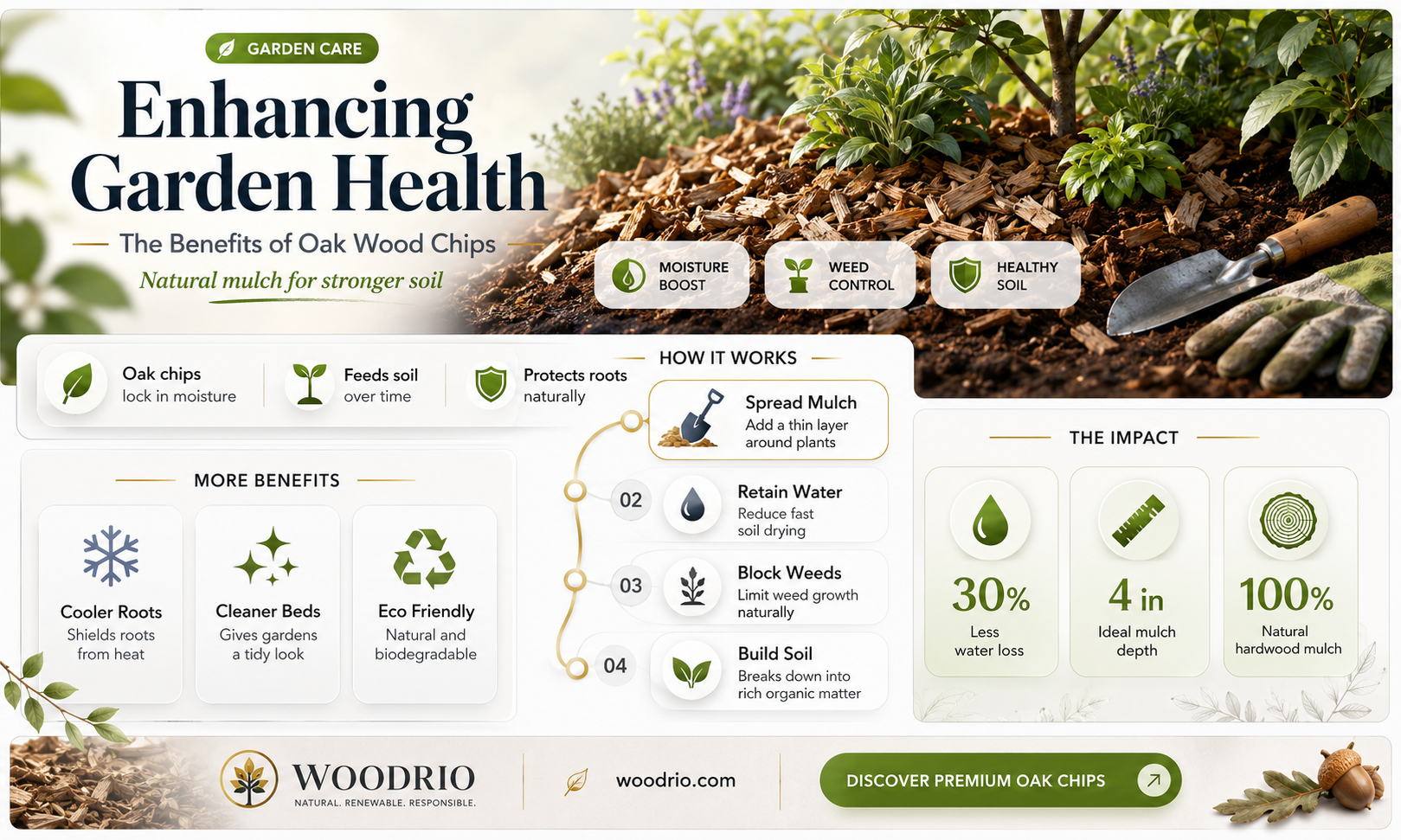 are oak wood chips good for the garden