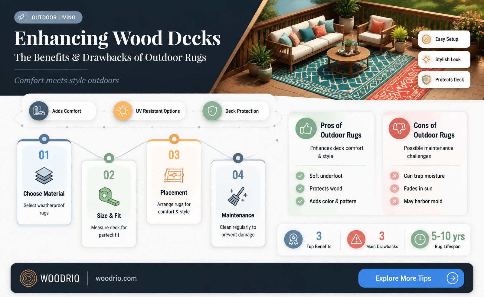 are outdoor rugs good for wood decks