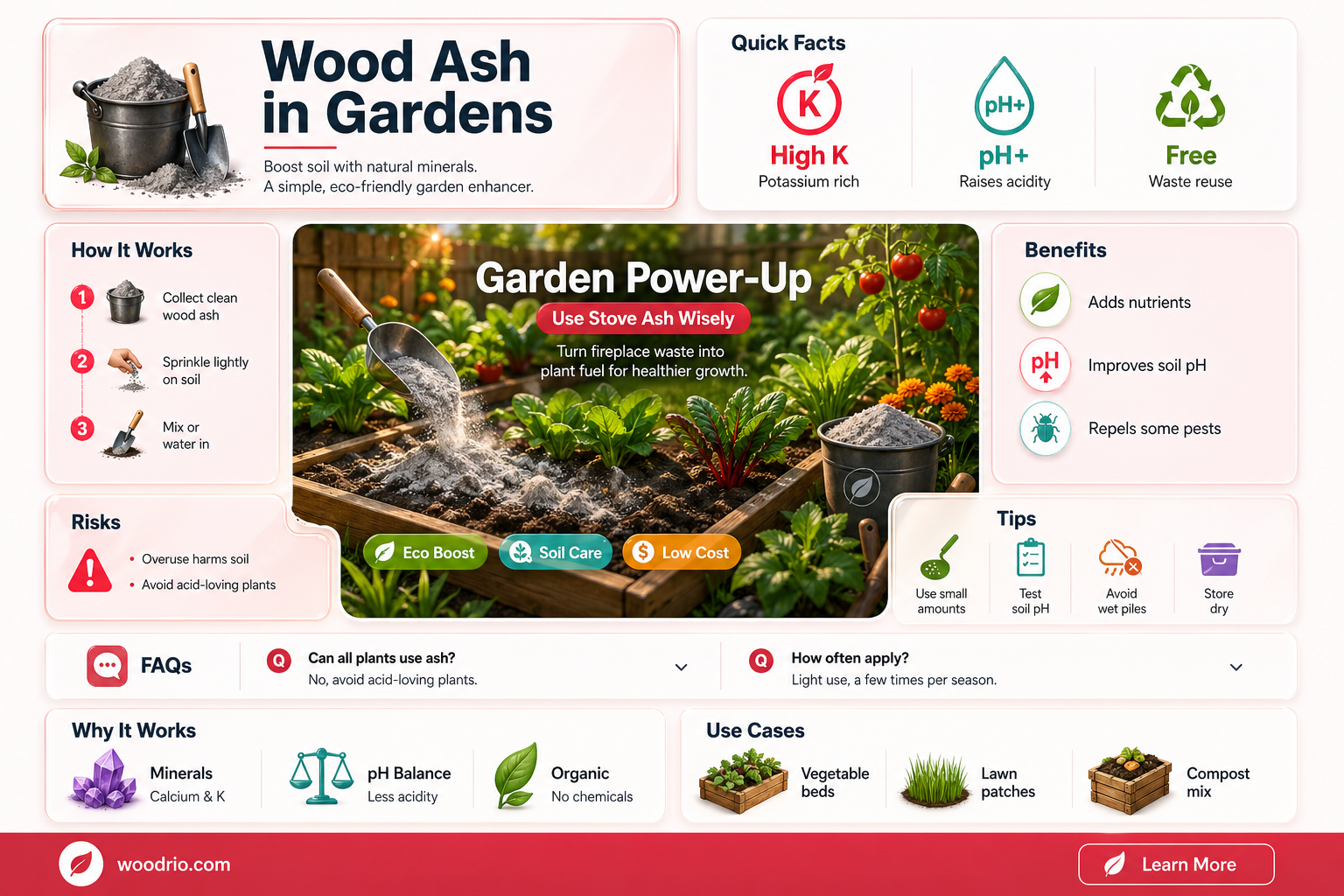 are ashes from a wood stove good for a garden