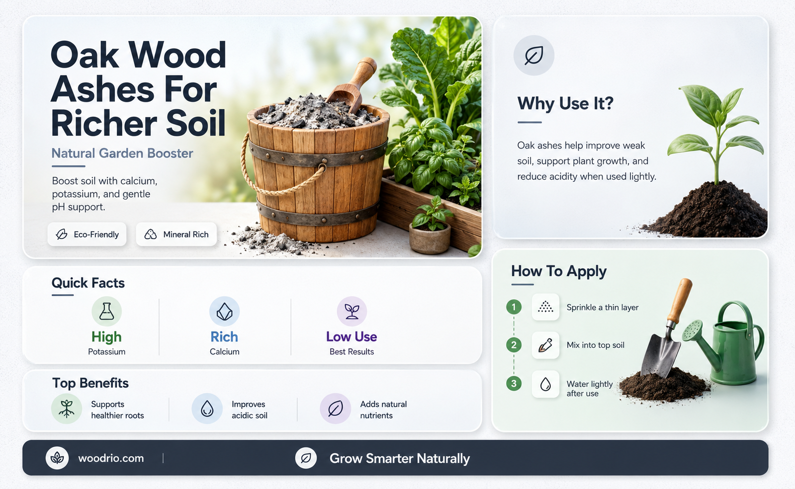are oak wood ashes good for garden soil
