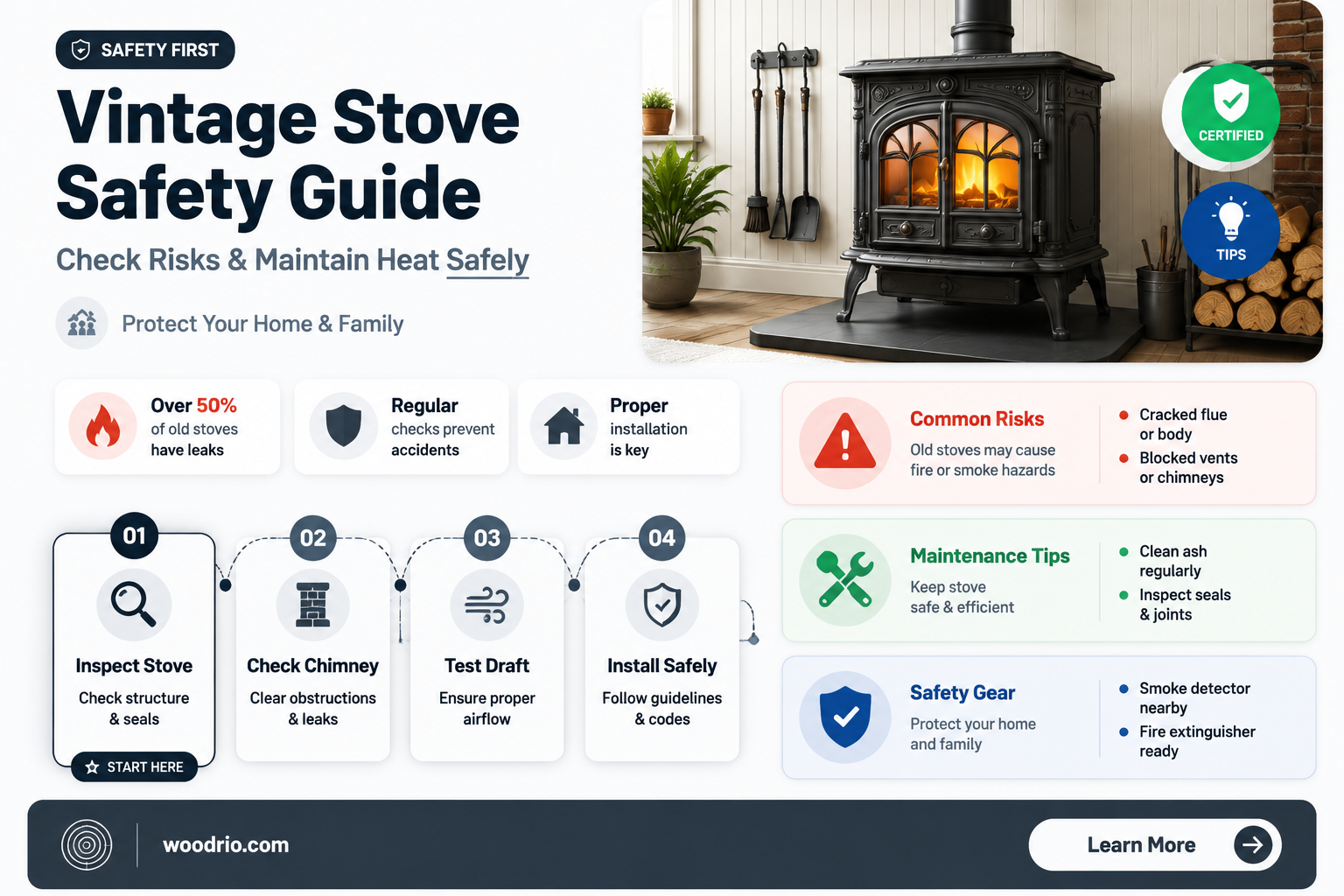 are old wood burning stoves safe