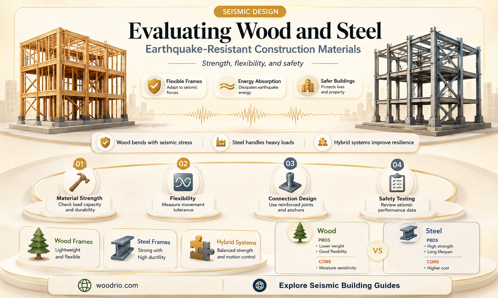 are wood and steel good earthquake resistant material