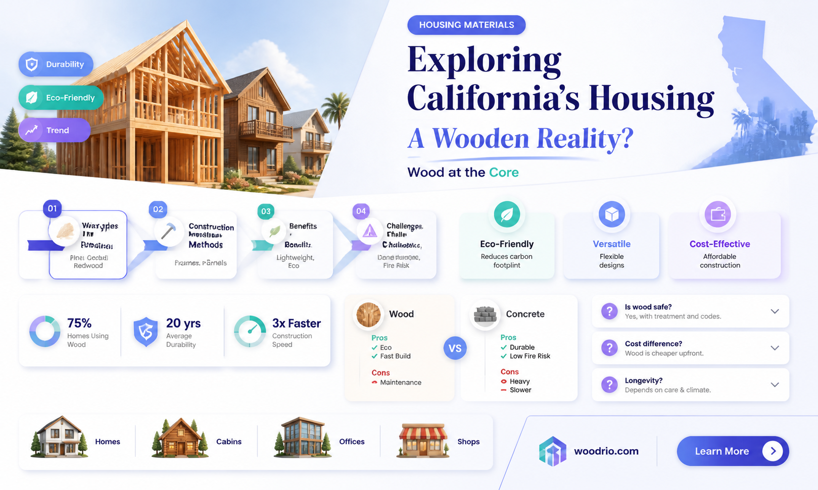 are california houses made of wood