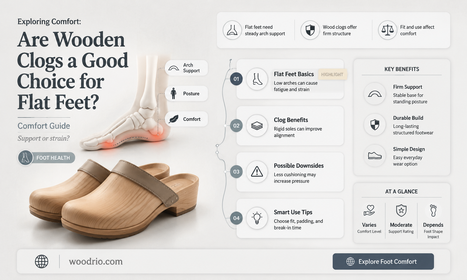 are wooden clogs good for flat feet