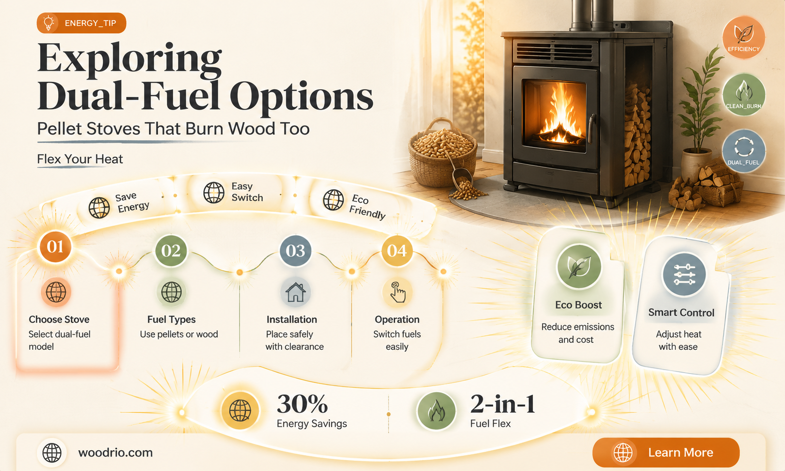 are there pellet stoves that also burn wood