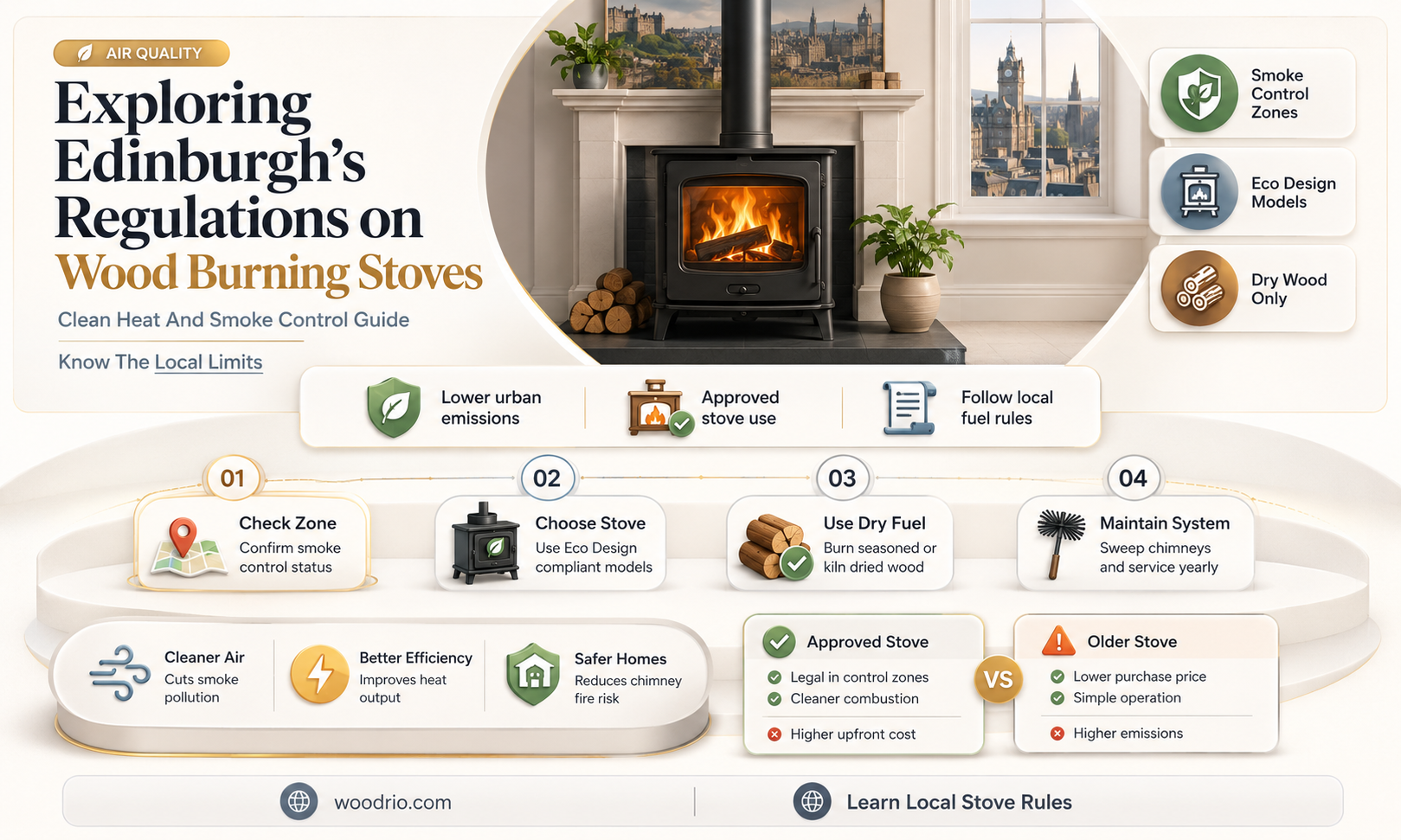 are wood burning stoves allowed in edinburgh
