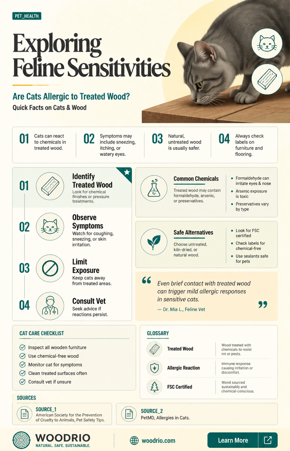 are cats allergic to treated wood
