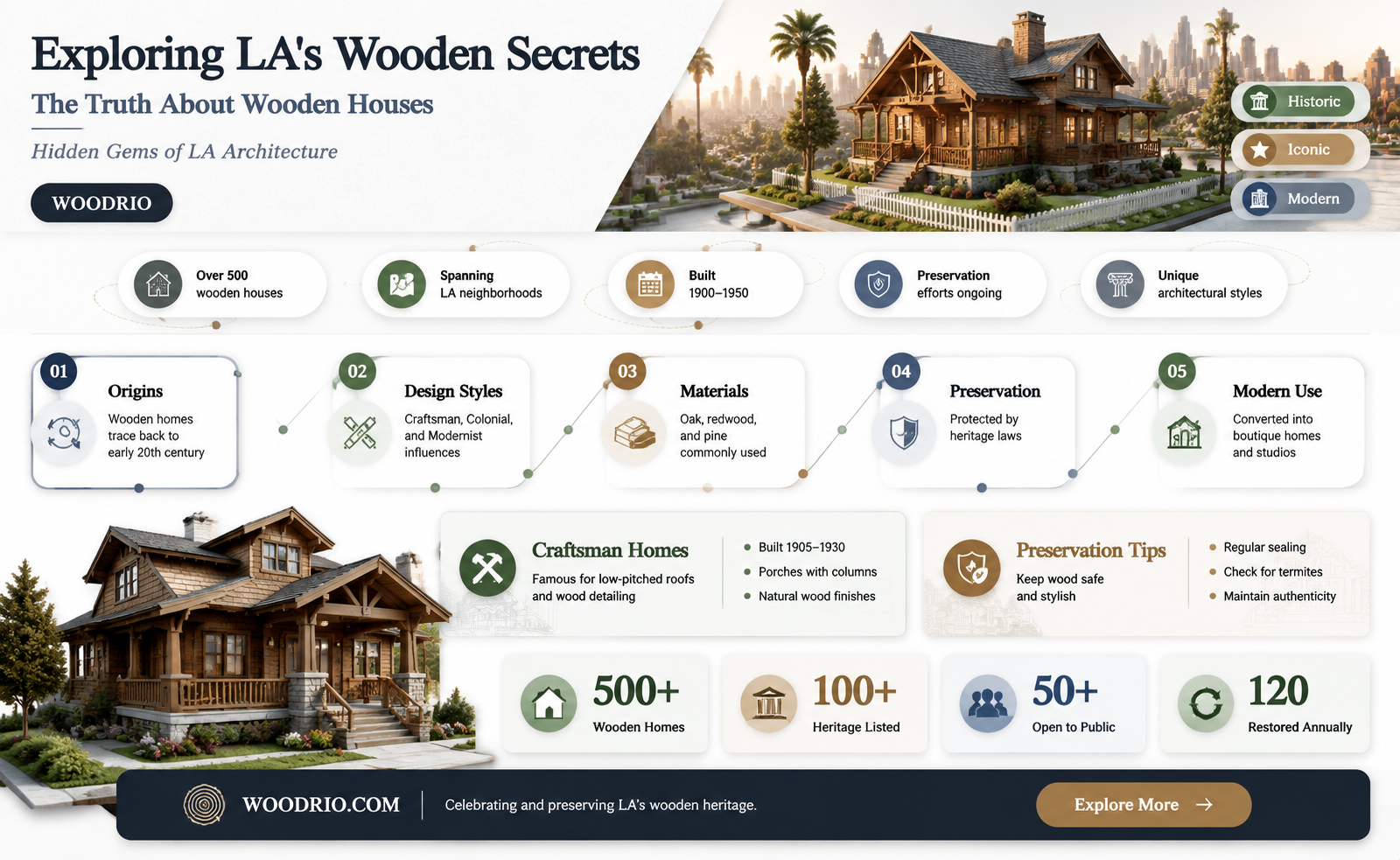 are houses in la made of wood