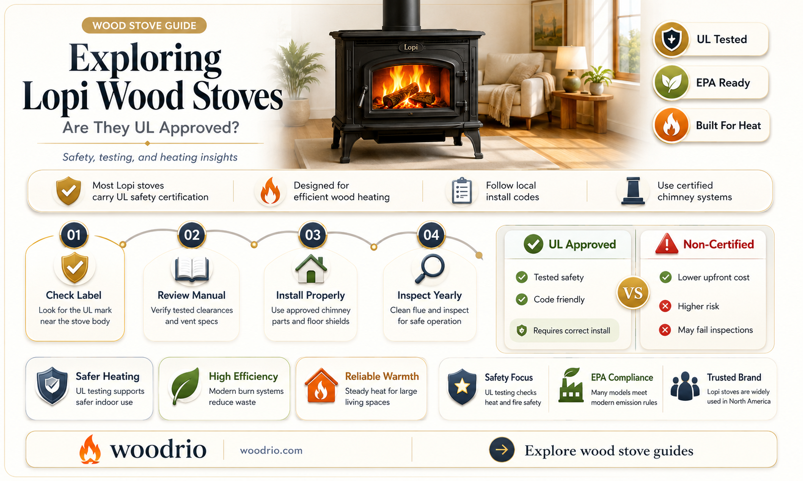 are lopi wood stoves ul approved