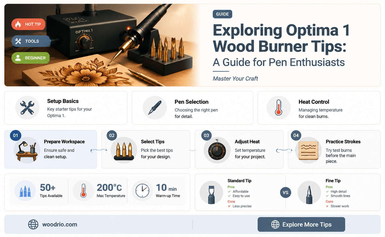 are the optima 1 wood burner tips attached to pens