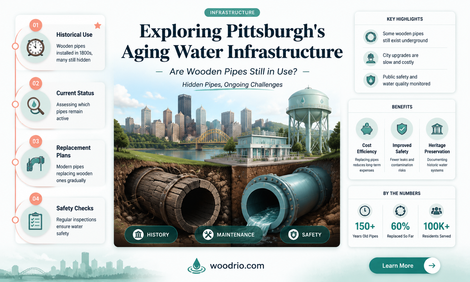 are pittsburgh pa water pipes still made out of wood