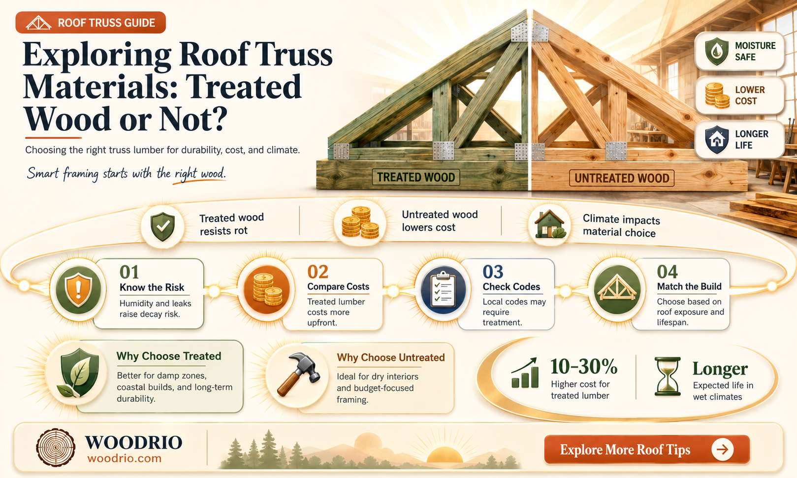are roof trusses treated wood