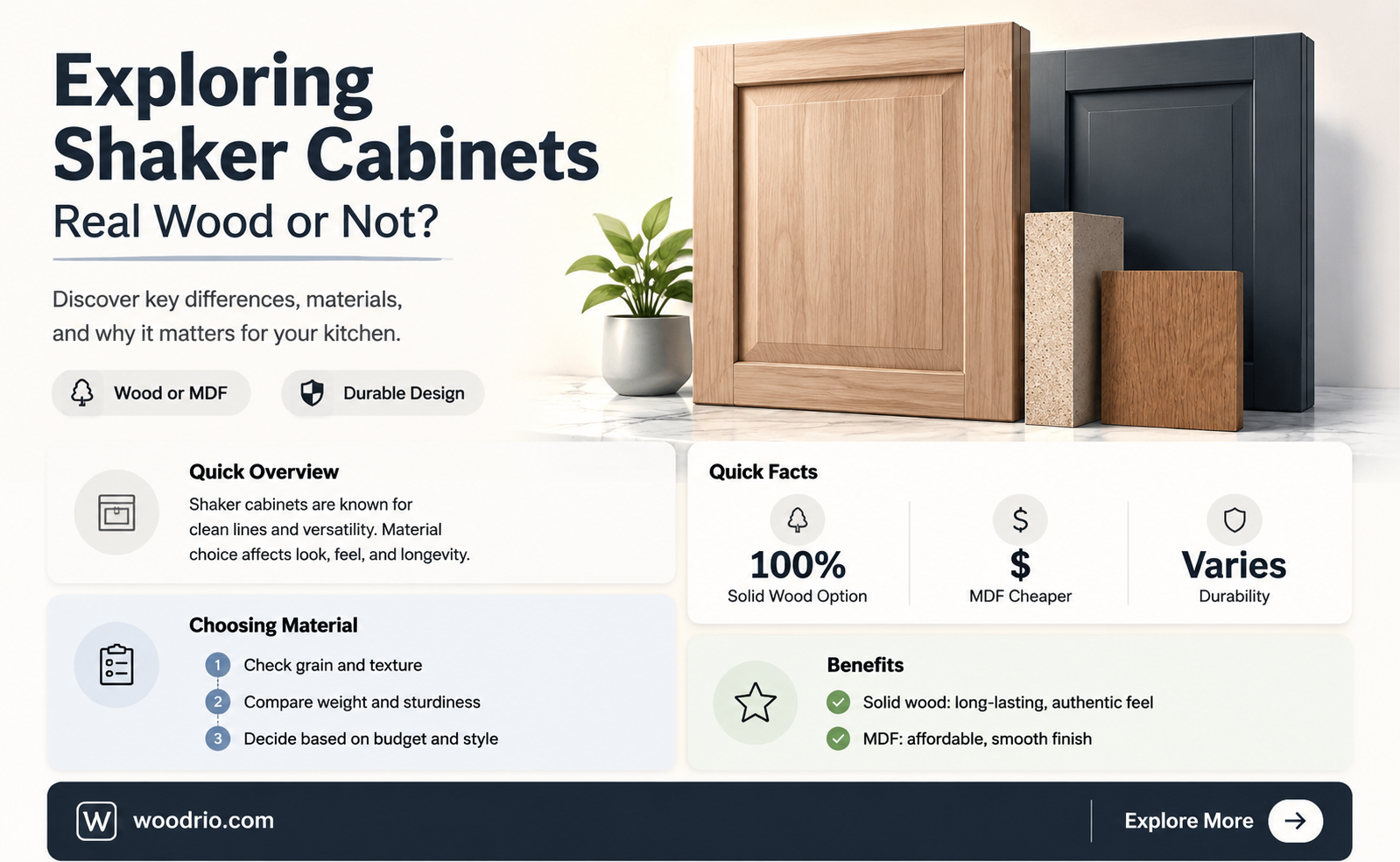 are shaker cabinets made of real wood