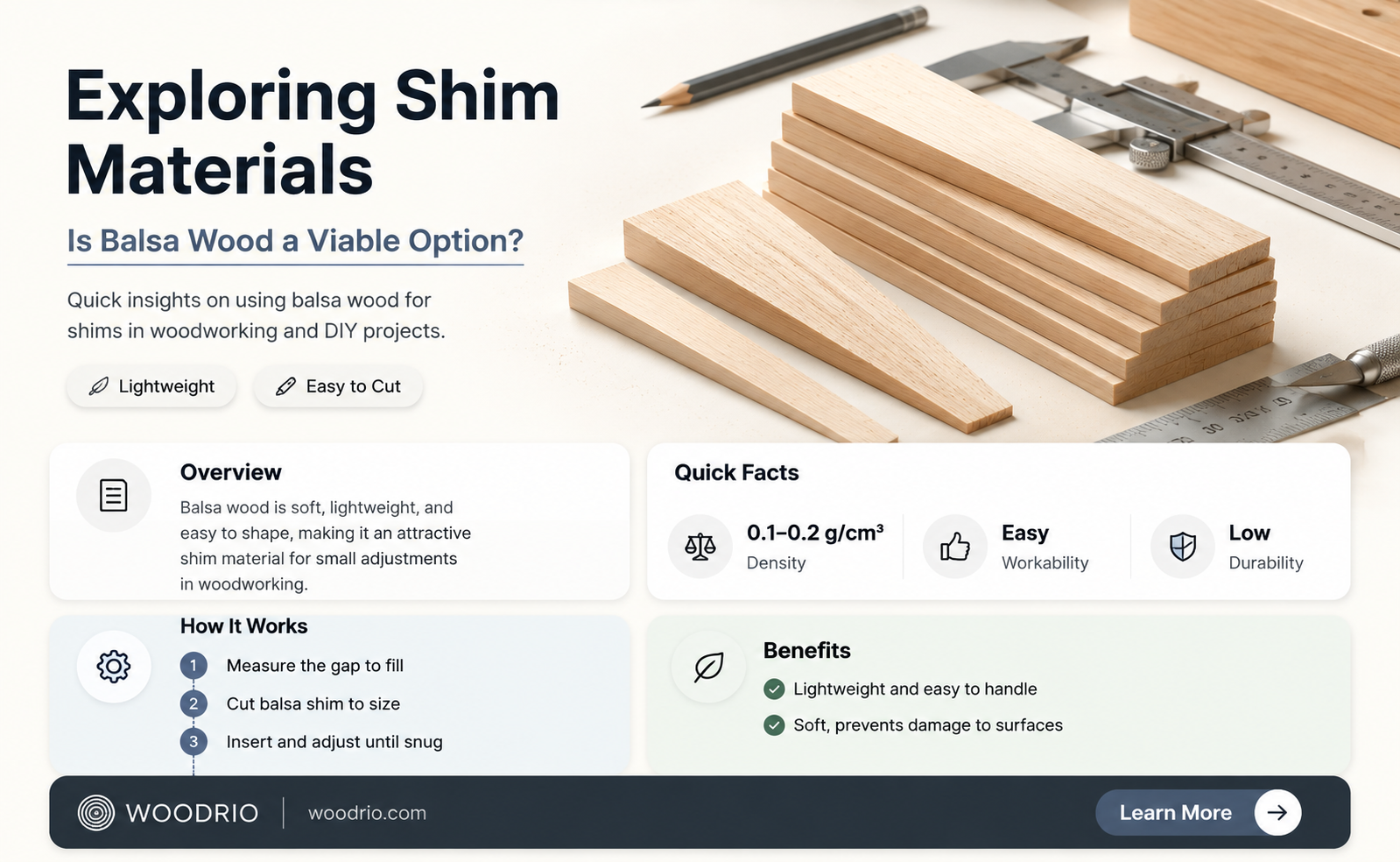 are shims made of balsa wood