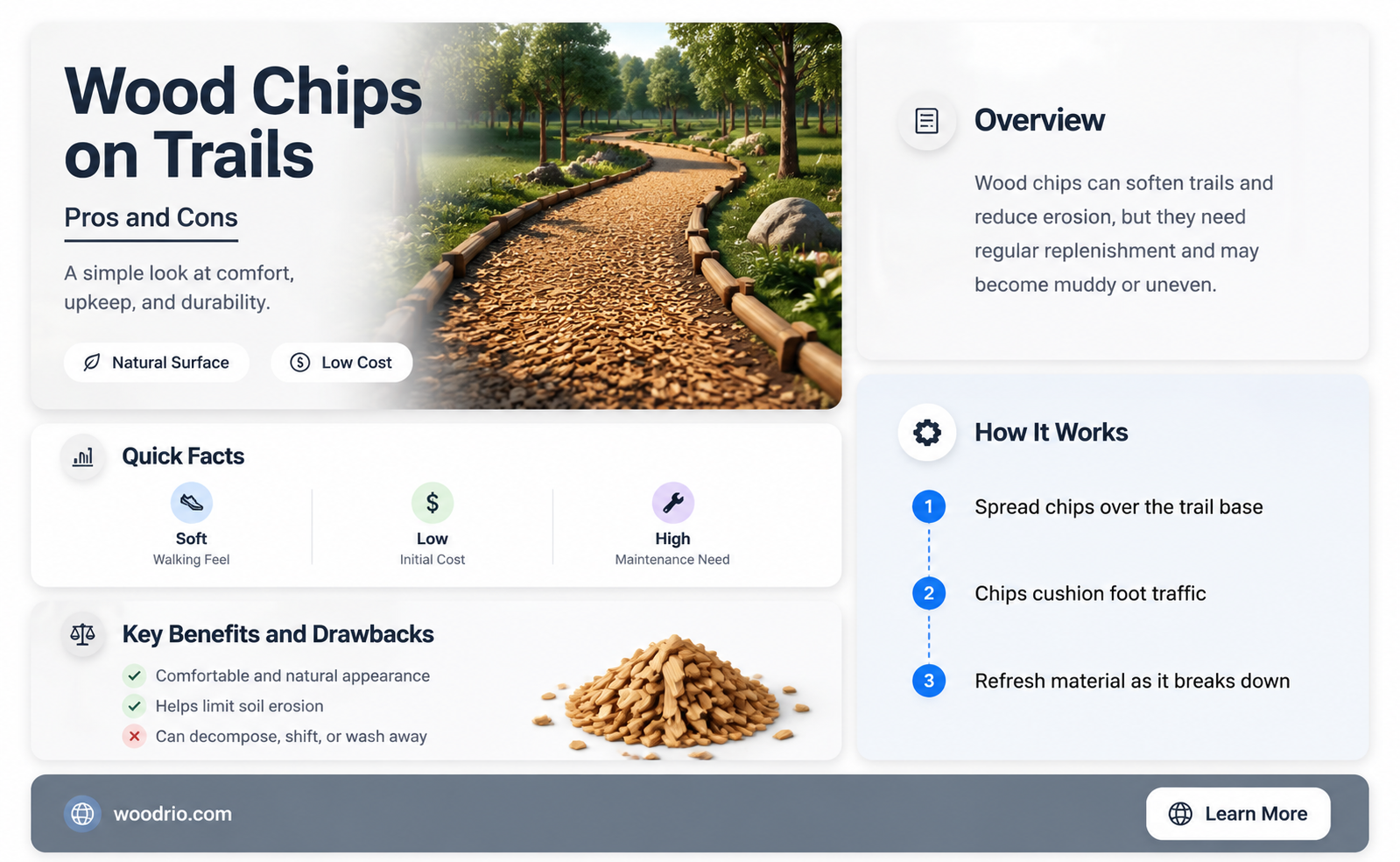 are wood chips good for trails