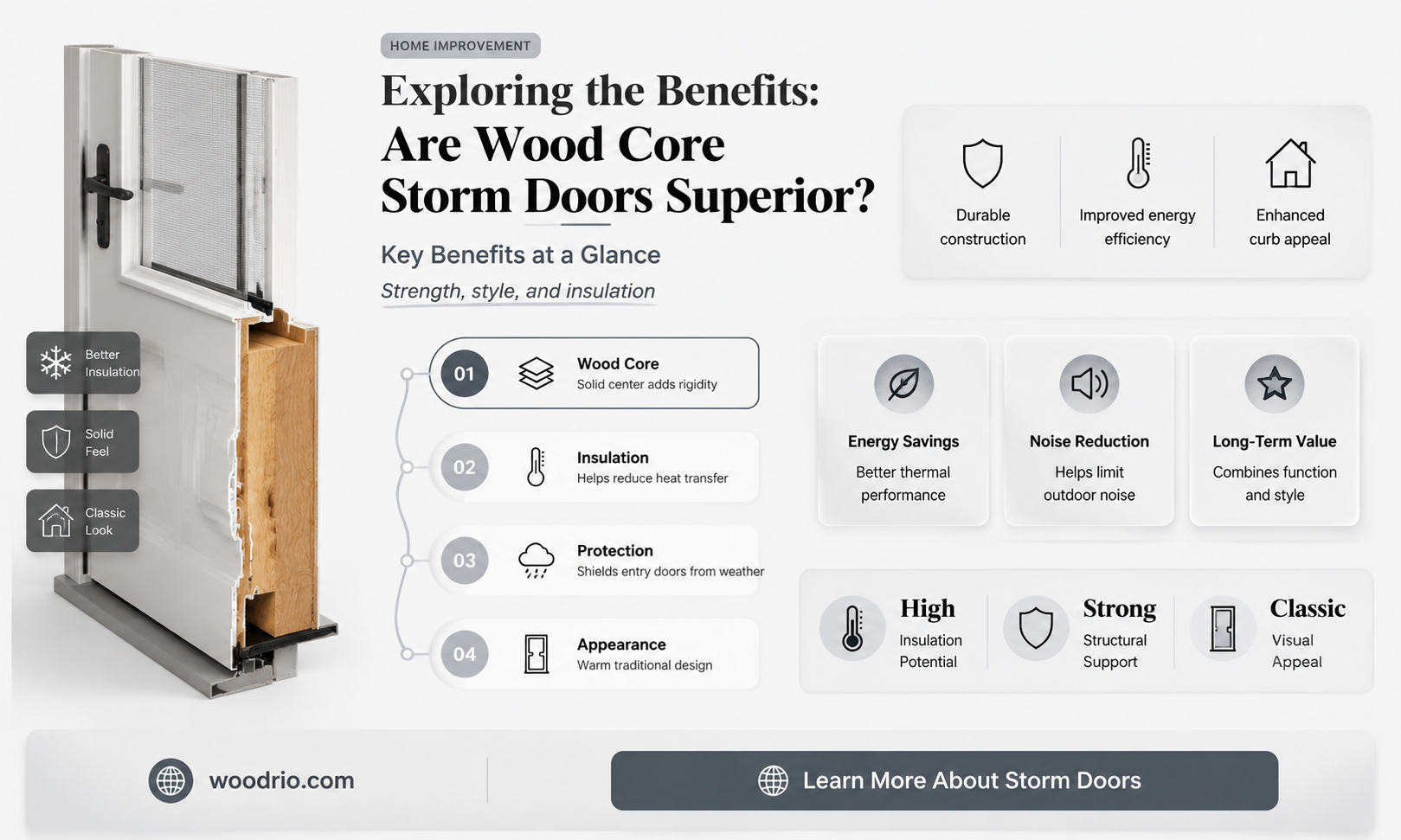 are wood core storm doors better