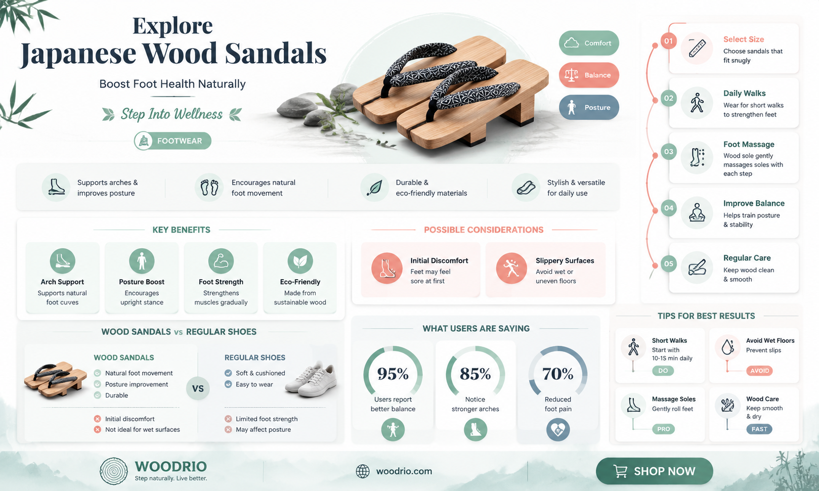 are japanese wood sandals good for your feet