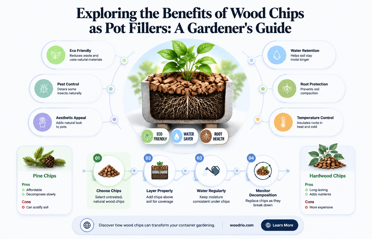 are wood chips good for pot fillers