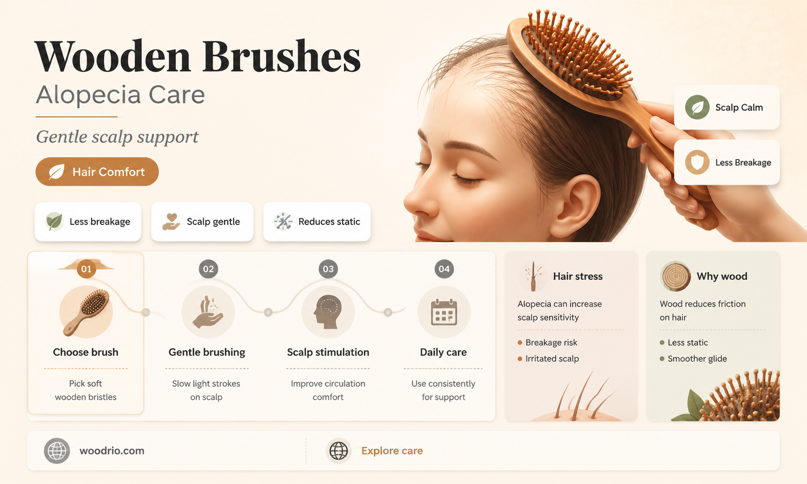 are wooden brushes good for alopecia